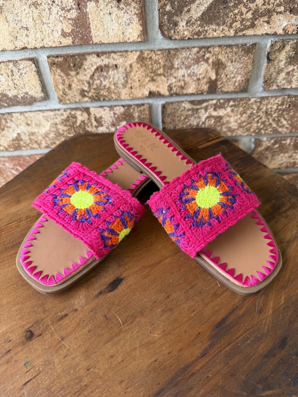 WLK by S. Miller Crochet Slide Sandals Women’s Size 9 Beautiful Condition!